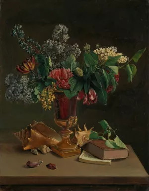 Still Life with Flowers Oil painting by Knud Bergslien