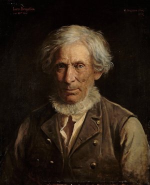 The Artist's Father, Lars Bergslien by Knud Bergslien Oil Painting