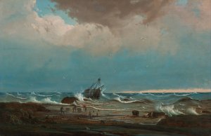 The wreck of 'George the Third' by Knut Bull Oil Painting