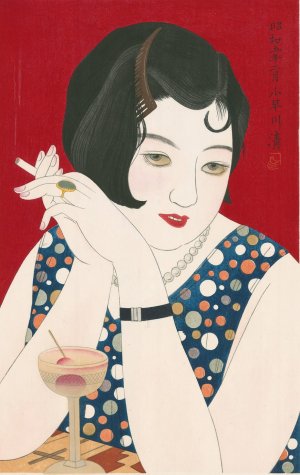 Tipsy, from the series 'Modern Styles of Women' by Kobayakawa Kiyoshi Oil Painting