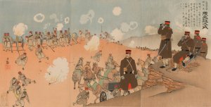 Colonel Kumamoto Masaji, Regimental Commander of the Imperial Guard Artillery by Kobayashi Kiyochika Oil Painting