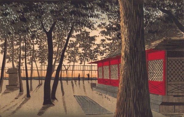 Main Product Photo of Daybreak at Shrine, Kanda  Painting by Kobayashi Kiyochika