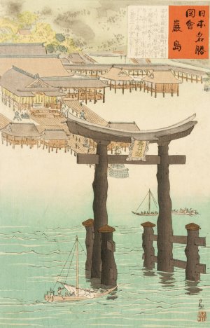 Itsukushima Shrine by Kobayashi Kiyochika Oil Painting