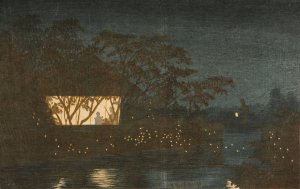 Koromo River below the Temple TennOji by Kobayashi Kiyochika Oil Painting