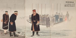 Lieutenant-General Yamaji; Leading the Japanese Second Army during Its Landing on the Jinzhou Peninsula by Kobayashi Kiyochika Oil Painting