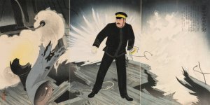 Naval Commander Hirose Takeo by Kobayashi Kiyochika Oil Painting