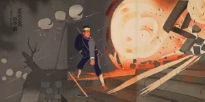 The Fall of Jinzhou Fortress; Private First Class Onoguchi Tokuji Oil painting by Kobayashi Kiyochika
