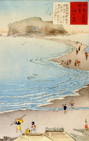 The Island Enoshima by Kobayashi Kiyochika Oil Painting