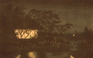 The Koromo River Below the Temple TennOji by Kobayashi Kiyochika Oil Painting