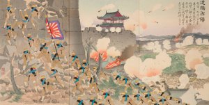 The Occupation of Liaoyang by Kobayashi Kiyochika Oil Painting