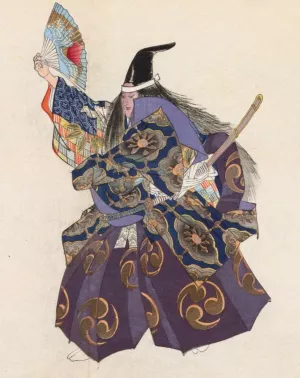 Nogaku zue, Pl.05 by Kogyo Tsukioka Oil Painting