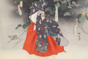 Nogaku zue, Pl.10 by Kogyo Tsukioka Oil Painting