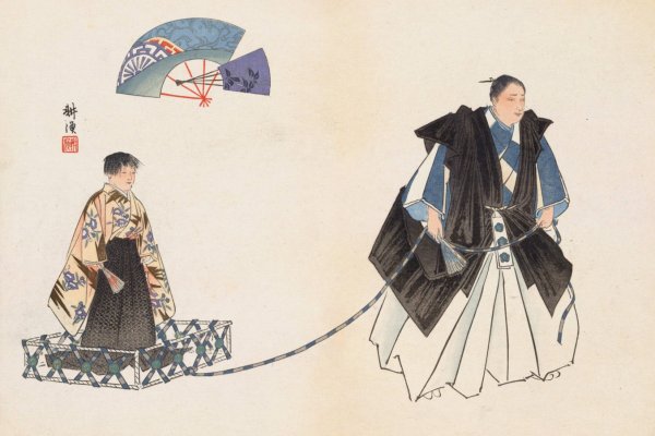 Nogaku zue, Pl.15  by Kogyo Tsukioka - Hand-Painted Oil Painting Reproduction