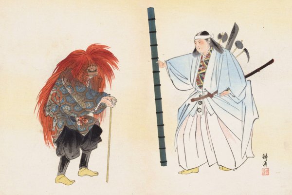 Nogaku zue, Pl.18  by Kogyo Tsukioka - Hand-Painted Oil Painting Reproduction