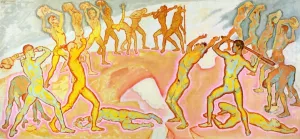 Clash of the Titans Oil painting by Koloman Moser