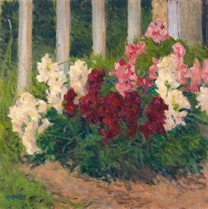 Flowers Before A Garden Fence by Koloman Moser Oil Painting