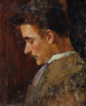 Jugendbildnis Rudolf Steindl, Schwager des Kunstlers by Koloman Moser Oil Painting