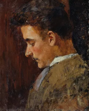 Jugendbildnis Rudolf Steindl, Schwager des Kunstlers by Koloman Moser Oil Painting