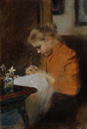 Leopoldine Steindl-Moser, Schwester des Kunstlers by Koloman Moser Oil Painting