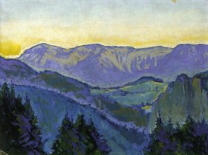 Semmering Landscape Oil painting by Koloman Moser