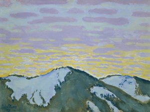 Verschneite Berggipfel in der Dammerung by Koloman Moser Oil Painting