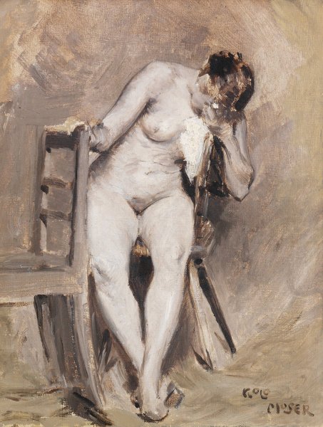 Weiblicher Akt im Atelier  by Koloman Moser - Hand-Painted Oil Painting Reproduction