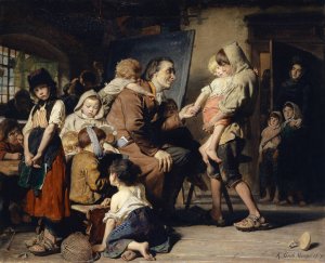 Pestalozzi With The Orphans Of Stans by Konrad Grob Oil Painting