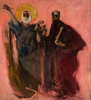 Apostles Peter and Paul, sketch by Konrad Krzyzanowski Oil Painting