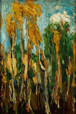 Birch trees by Konrad Krzyzanowski Oil Painting
