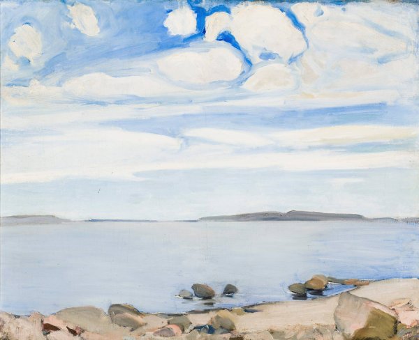 Landscape in Finland  by Konrad Krzyzanowski - Hand-Painted Oil Painting Reproduction