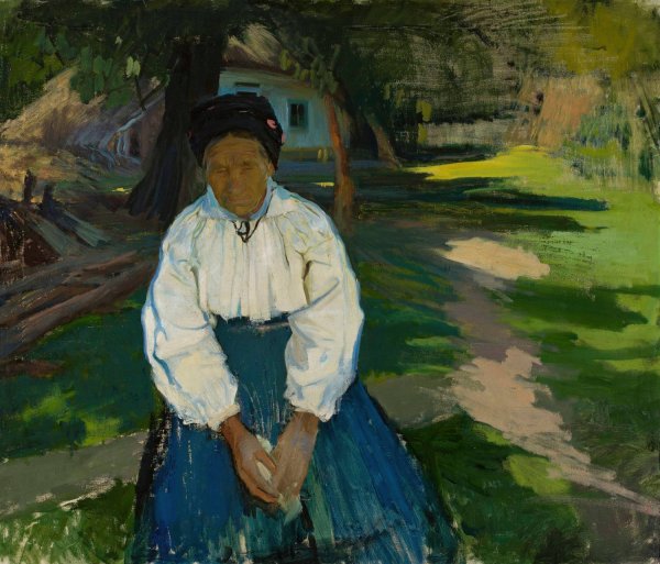 Peasant Woman  by Konrad Krzyzanowski - Hand-Painted Oil Painting Reproduction