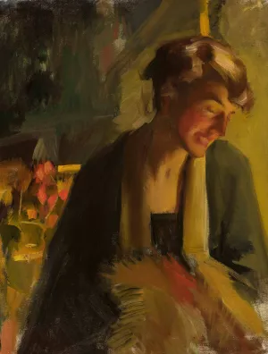 Portrait of Cecylia Marylska-luszczewska Oil painting by Konrad Krzyzanowski