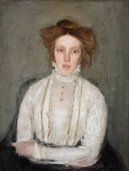 Portrait of Jadwiga Gaszczynska  by Konrad Krzyzanowski - Hand-Painted Oil Painting Reproduction
