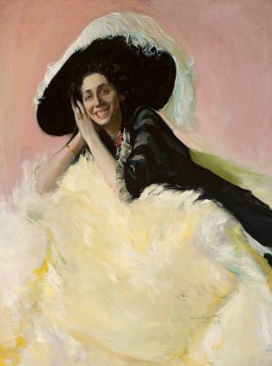 Portrait of Janina Wilczynska nee Oltarzewska by Konrad Krzyzanowski Oil Painting