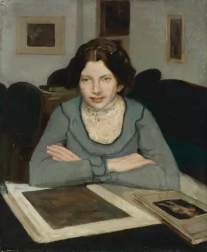 Portrait of Julia Paszkiewicz by Konrad Krzyzanowski Oil Painting