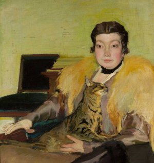 Portrait of Michalina Krzyzanowska,the artist's wife by Konrad Krzyzanowski Oil Painting