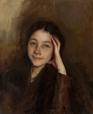Portrait of Wanda Arkuszewska by Konrad Krzyzanowski Oil Painting