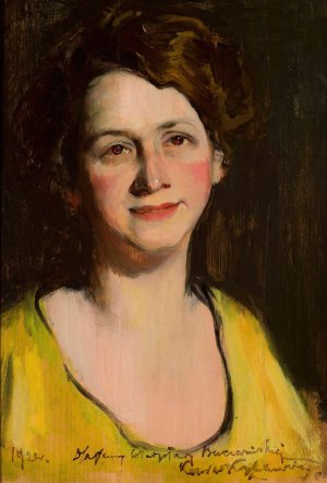 Portrait of Wladyslawa Bucewinska by Konrad Krzyzanowski Oil Painting