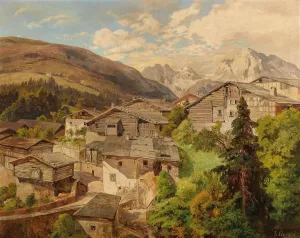 Alpendorf by Konrad Petrides Oil Painting