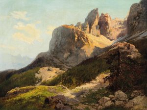 In the Dolomites by Konrad Petrides Oil Painting