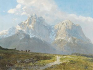 Mountain Landscape by Konrad Petrides Oil Painting