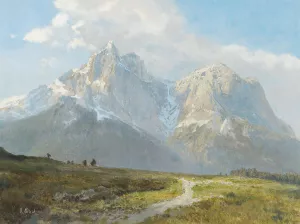 Mountain Landscape by Konrad Petrides Oil Painting