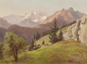 Mountain Landscape by Konrad Petrides Oil Painting