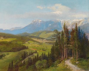 View of the Rax Region by Konrad Petrides Oil Painting