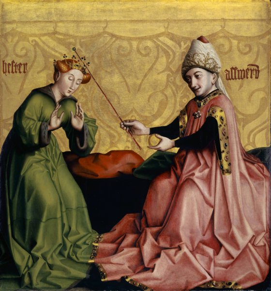Esther before Ahasuerus  by Konrad Witz - Hand-Painted Oil Painting Reproduction