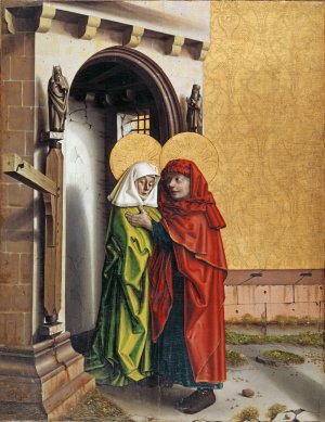 Joachim and Anne at the Golden Gate by Konrad Witz Oil Painting
