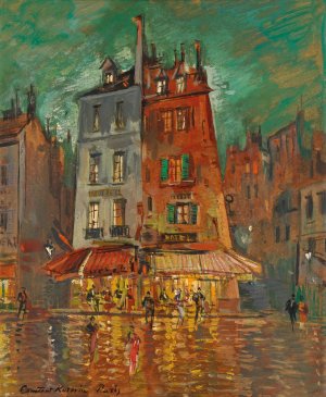 Nachtliches Paris by Konstantin Alexeevich Korovin Oil Painting