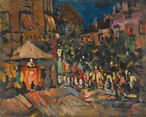 Paris By Night by Konstantin Alexeevich Korovin Oil Painting