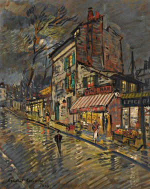 Paris By Night by Konstantin Alexeevich Korovin Oil Painting