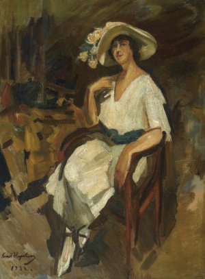 Portrait Of Madame Maria Rubin by Konstantin Alexeevich Korovin Oil Painting